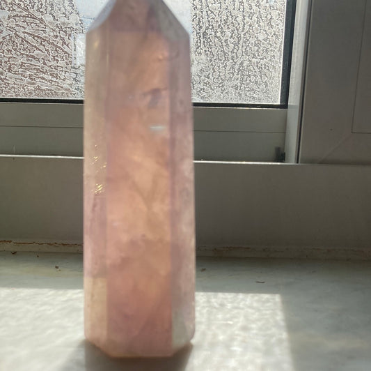Rose quartz prism